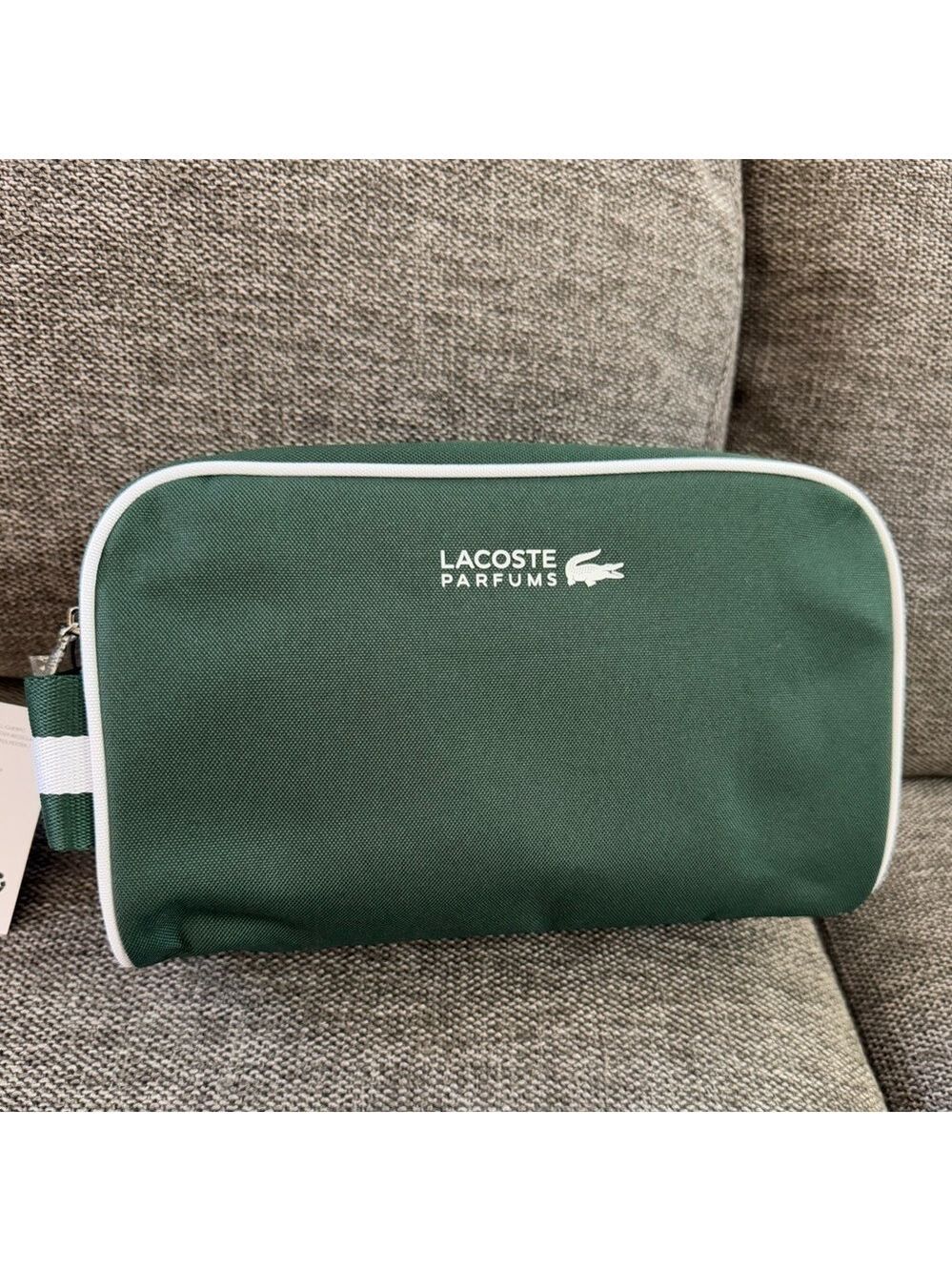 Lacoste Parfums Men's Toiletry Pouch Green Medium Authentic - Picture 5 of 14